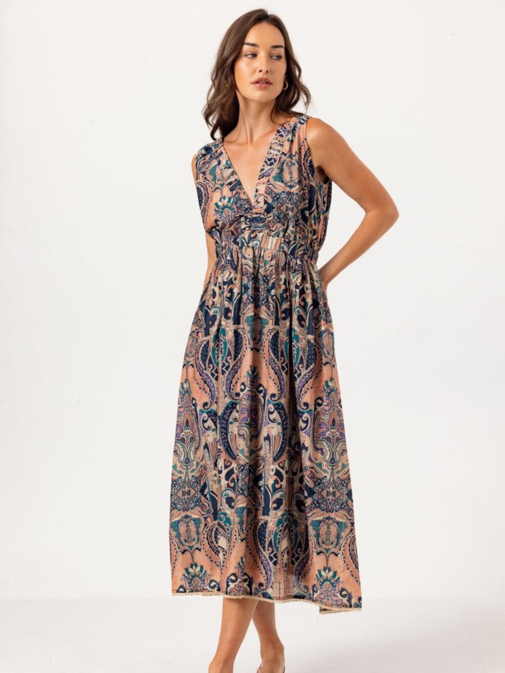 Sundays cotton silk Alma midi dress
